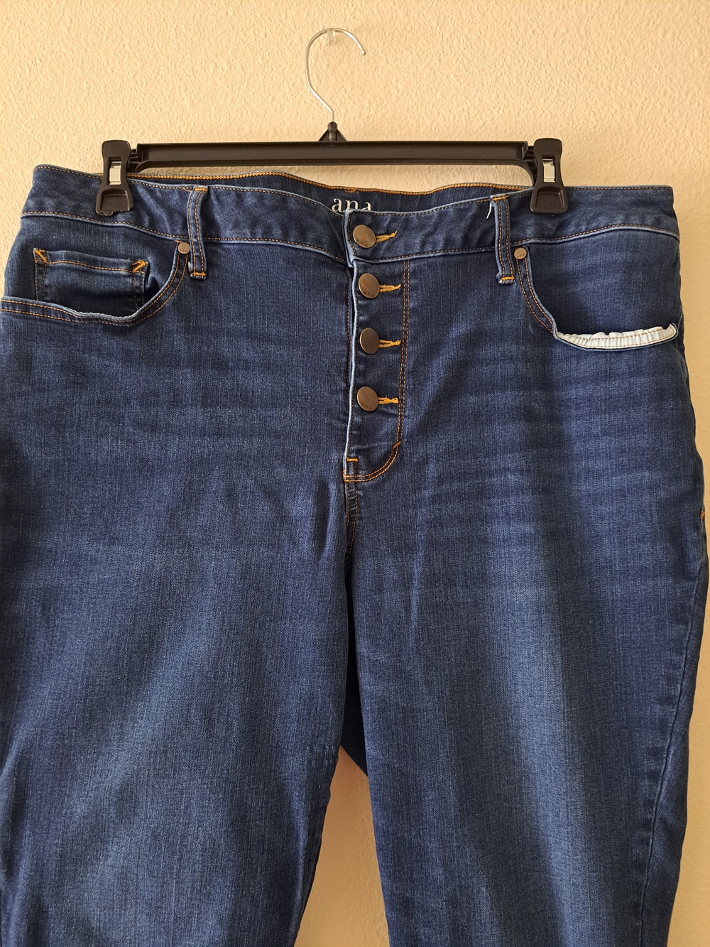 A.n.a High-Rise Button-Fly Women’s Jeans - Dark Blue